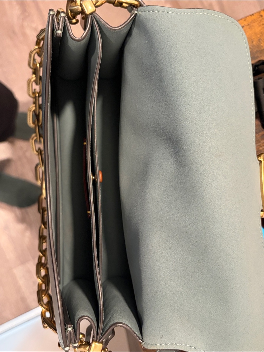 Coach Chain Tabby Shoulder Bag Color Sage - Picture 6 of 10